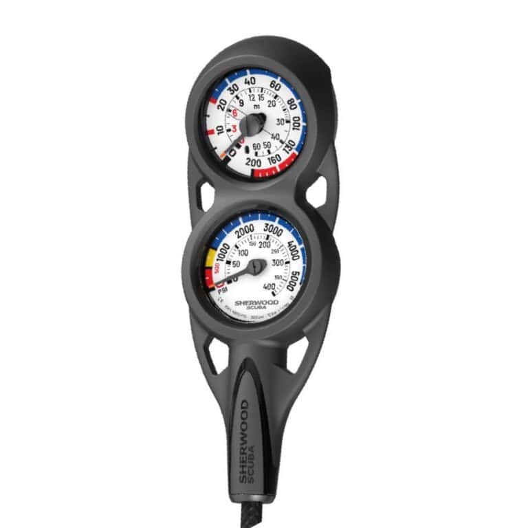 SHERWOOD ANALOG CONSOLE DEPTH & PRESSURE GAUGE Dive Rescue